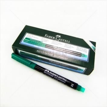 Faber-Castell ปากกาเขียนแผ่นใส ลบไม่ได้ M (1.0) <1/10> สีเขียว